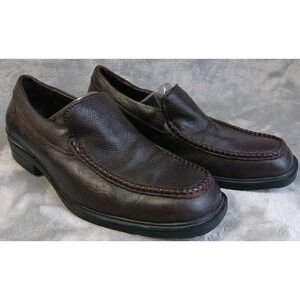 Gravity Defyer Leather Loafers Men's Size 8.5 M Shoes Brown Dress Comfort TB422B